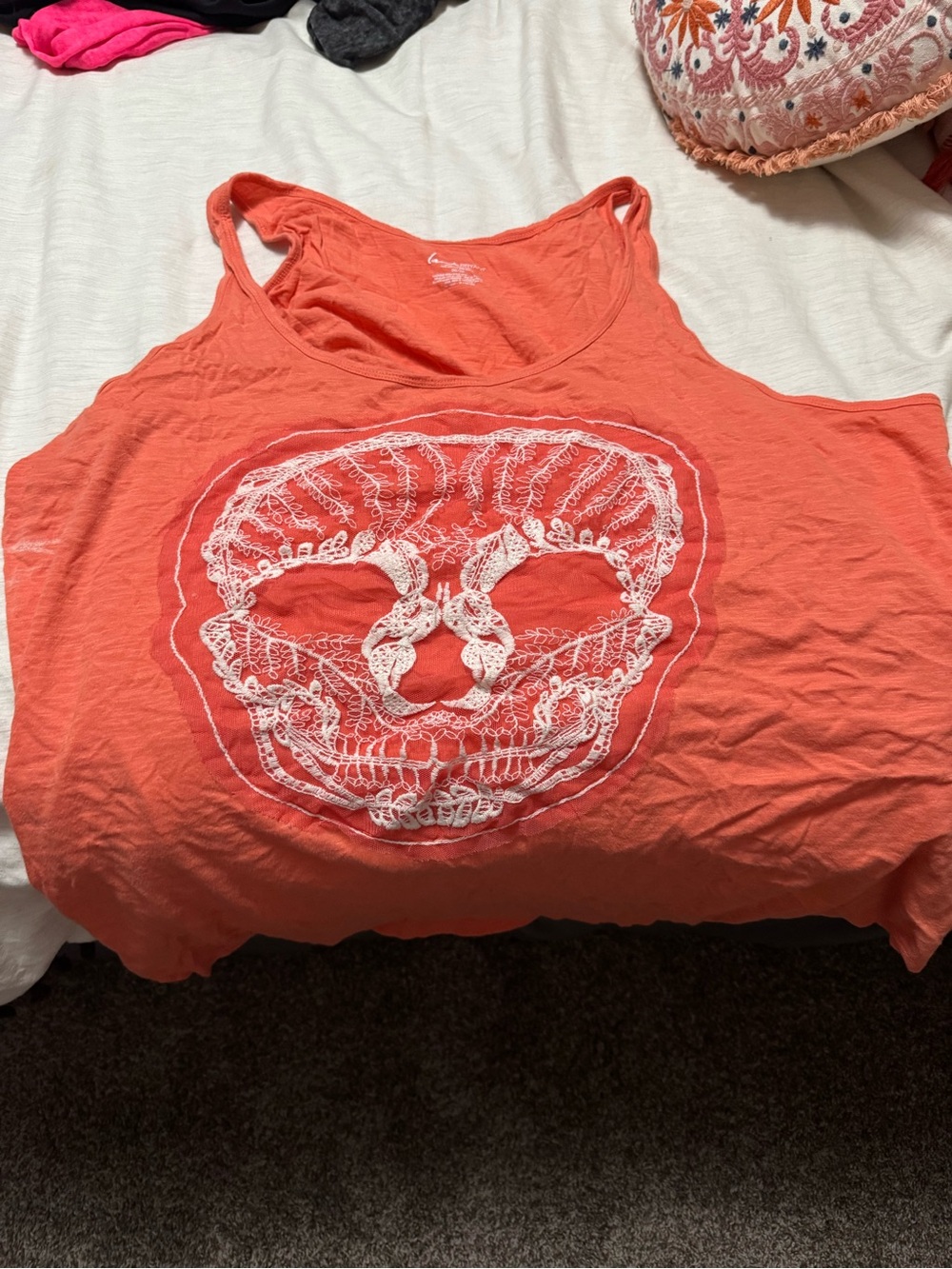 Lane Bryant Coral Scoop Neck Tank